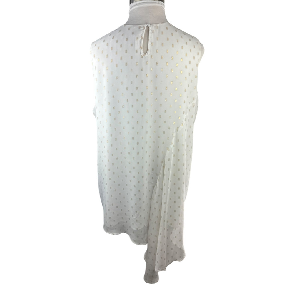 Melissa McCarthy Sleeveless Tunic Top Overlay Blouse White Gold Plus Size 3X - Picture 6 of 16